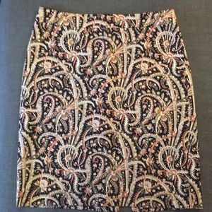 J.Crew, Navy patterned, Pencil skirt